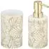 Wenko Terralba Bad-Accessoire Set 2-teilig, Polyresin, weiß/gold (61698123-0)
