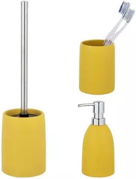 Schöner Wohnen Funo Bad-Accessoire-Set 3-teilig, Keramik, gelb (71413800)