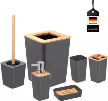 bremermann CALVI Bad-Set 6-teilig, grau, Kunststoff (9033500)