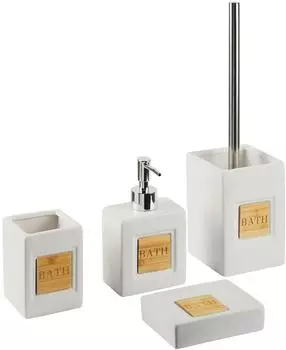 Beliani Kourou Badaccessoires-Set 4-teilig, Keramik, beige (316710)