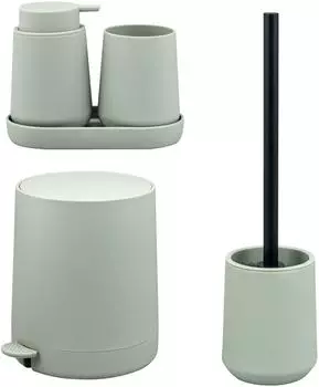 eluno TESERO Bad-Accessoires-Set 5-tlg. Soft-Touch, Kunststoff, salbei (9016200)