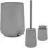 Z-One Bad-Accessoires-Set 3-tlg. Pedaleimer, Seifenspender, Toilettenbürste grau (352046-S03)