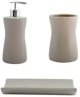 MSV Bad Accessoires Badezimmerzubeh&ouml;rset Palma 3-teilig - Seifenspender,