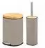 eluno FRAMURA Badezimmer-Set 2-tlg., Metall/Bambus, braun