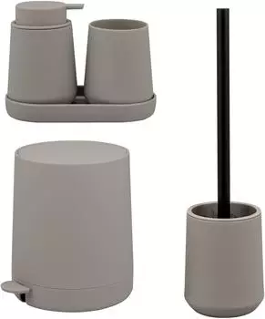 eluno TESERO Bad-Accessoires-Set 5-tlg., Kunststoff, braun (9048700)