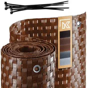 Kadax Skei Sichtschutzmatte PE-Rattan 0,9x5m Honiggelb (K1007)