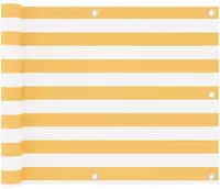 vidaXL Balkon-Sichtschutz Wei&szlig; und Gelb 75x300 cm Oxford-Gewebe