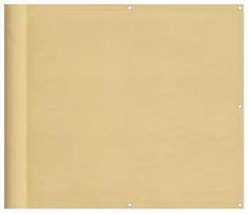 vidaXL Balkon-Sichtschutz Sandfarben 90x600cm 100% Polyester-Oxford (4000031)