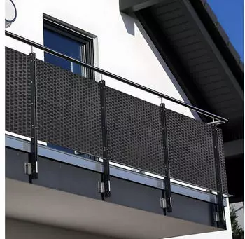 NYVI Privafence Balkon Sichtschutz Polyrattan 500x90cm Anthrazit