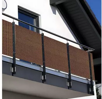 NYVI Privafence Balkon Sichtschutz Polyrattan 100x500cm Honig mit Metall&ouml;sen