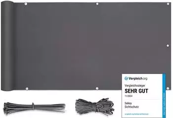 Sekey Balkonsichtschutz Polyester, blickdicht, anthrazit, 90x400cm (BP37)