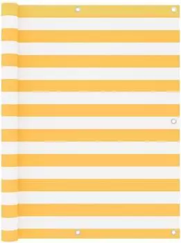 vidaXL Balkon-Sichtschutz wei&szlig; und gelb 120x400cm Oxford-Gewebe (134909)