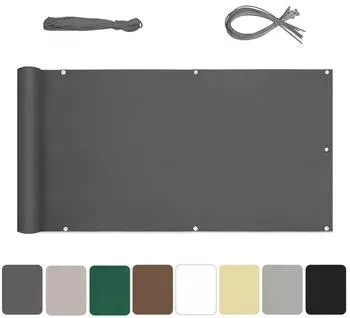 Sekey Balkonsichtschutz Polyester blickdicht anthrazit 90x500cm