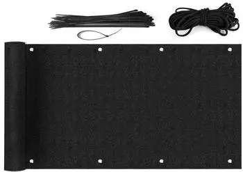 Sekey Balkonsichtschutz 90x600cm HDPE 220g/m², schwarz