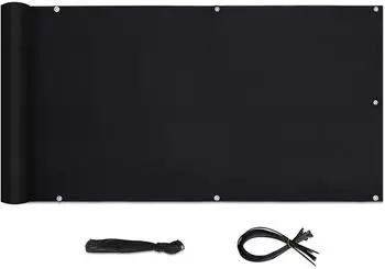 Sekey Balkonsichtschutz blickdicht, schwarz, 75x300cm (357513)
