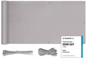 Sekey Balkonsichtschutz Polyester hellgrau 120x500cm (3521250LG)