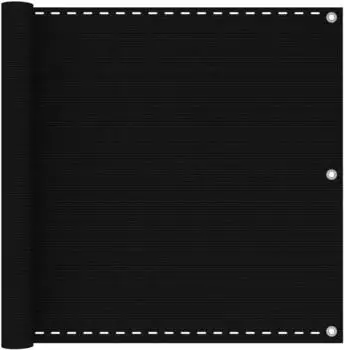 vidaXL Balkon-Sichtschutz 90x500cm HDPE, schwarz