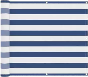 vidaXL Balkonsichtschutz blau/wei&szlig; 100x600cm Oxford-Stoff