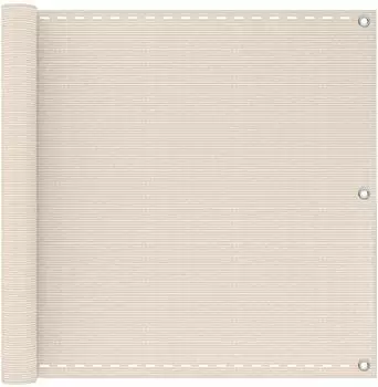 vidaXL Balkonsichtschutz Creme 75x700cm HDPE und Aluminium