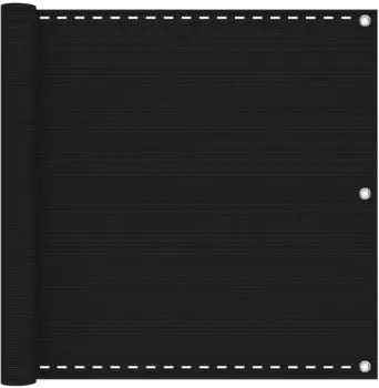 vidaXL Balkonsichtschutz schwarz 90x800cm HDPE und Aluminium