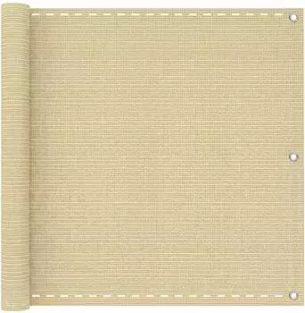 vidaXL Balkonsichtschutz beige 75x800cm HDPE und Aluminium