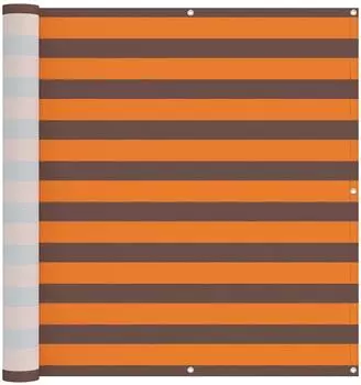 vidaXL Balkonsichtschutz orange/braun 110x400cm Oxford-Stoff