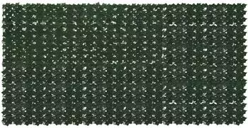 vidaXL Balkon-Sichtschutz mit Bl&auml;ttern, dunkelgr&uuml;n, 300x150cm