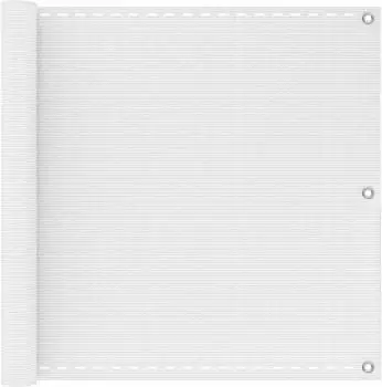 vidaXL Balkonsichtschutz wei&szlig; 75x800cm HDPE und Aluminium