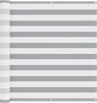 vidaXL Balkonsichtschutz 120x1000cm Oxford-Stoff, hellgrau/wei&szlig; (42030963)