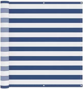 vidaXL Balkonsichtschutz 110x300cm Oxford-Stoff, blau/wei&szlig;