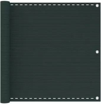 vidaXL Balkonsichtschutz dunkelgr&uuml;n 90x1200cm HDPE und Aluminium