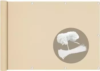 Vounot Balkon Sichtschutz 90x500cm HDPE, beige (4513986412567)