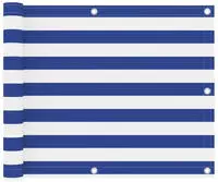 vidaXL Balkon-Sichtschutz Wei&szlig; und Blau 75x400 cm Oxford-Gewebe