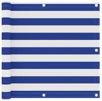 vidaXL Balkon-Sichtschutz Wei&szlig; und Blau 90x300 cm Oxford-Gewebe