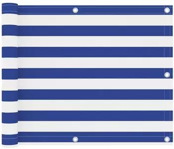 vidaXL Balkon-Sichtschutz weiß und blau 75x500cm Oxford-Gewebe (134914)