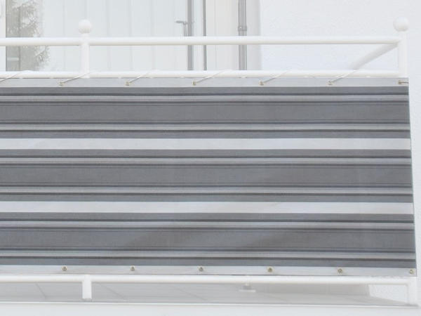 Angerer Balkonbespannung 90cm x 8m Streifen grau