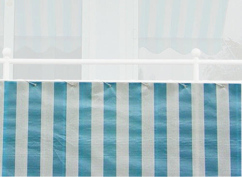 Angerer Balkonbespannung PE 90cm x 8m Blockstreifen blau
