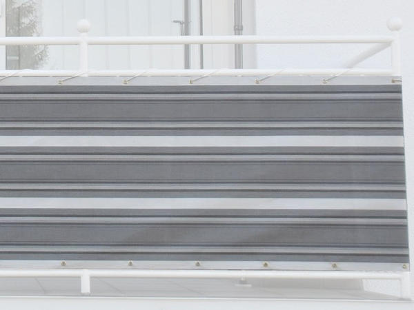 Angerer Balkonbespannung 75cm x 8m Streifen grau