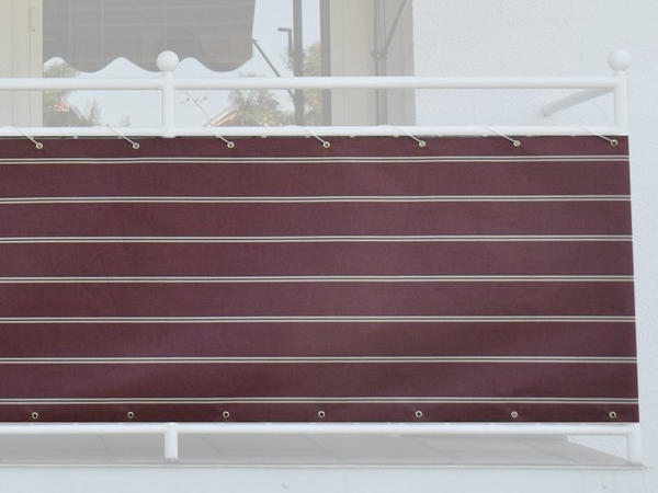 Angerer Balkonbespannung 75cm x 8m Streifen bordeaux