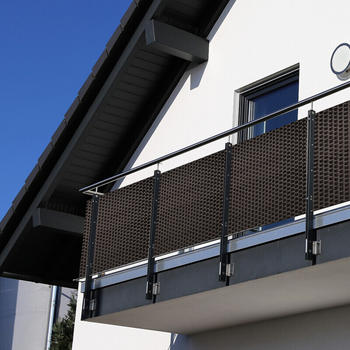 Jet-Line Sichtschutzmatte für Balkon Polyrattan 100 x 90 cm braun