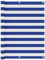 vidaXL Balkon-Sichtschutz Wei&szlig; und Blau 120x400 cm Oxford-Gewebe