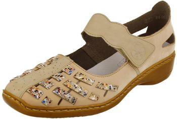 Rieker Haken Schlaufe Freizeit Alltag Flach Mary Jane Sommerschuhe