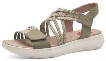 Jana Shoes Sandalen flach Klettverschluss Vegan grün Sage