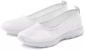 Lascana Sneaker Ballerinas ultraleichter Slipper Mesh weiß