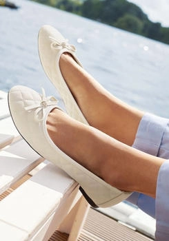 Lascana Ballerina Schleifenapplikation beige – Lascana Ballerina Schleifenapplikation beige für zeitlosen Charme