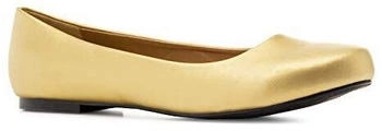 Andres Machado Elegante Ballerinas goldfarbene Leder-Optik