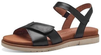 Marco Tozzi Sandalen flach Leder Klettverschluss schwarz