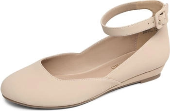 Dream Pairs Riemchenballerina elegant Nude Nubuck