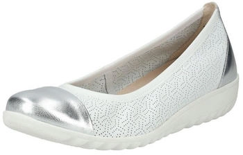 Caprice Ballerinas wei&szlig; silber Leder