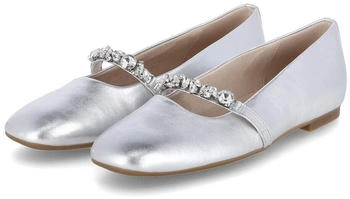 Gabor Ballerinas Spangenballerinas silber Glattleder